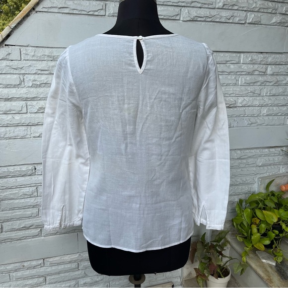 White Full Sleeves Embroidered Top - Picture 4 of 5